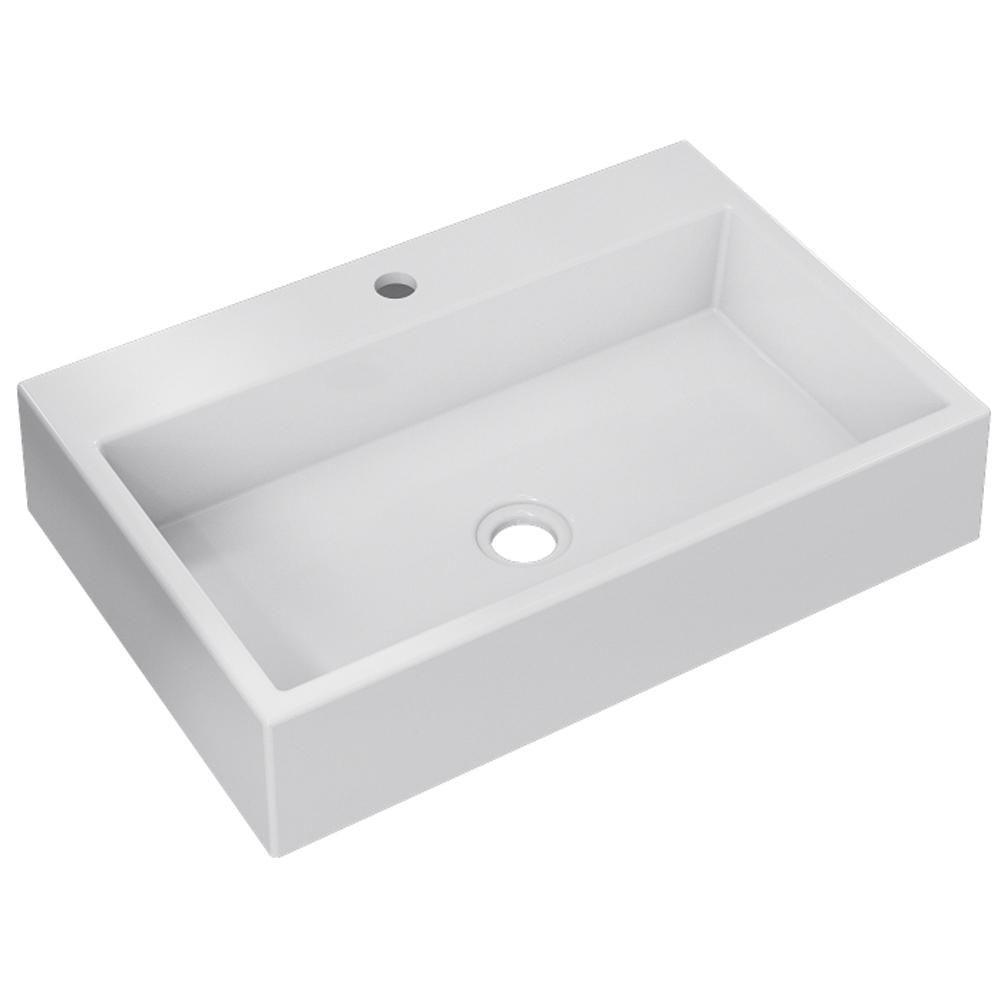 Kit 02 Cubas De Apoio Retangular Para Banheiro Lavabo Florenza C01 Rt55w Branco - Lyam - 5