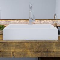 Kit 02 Cubas De Apoio Retangular Para Banheiro Lavabo Florenza C01 Rt55w Branco - Lyam - 2