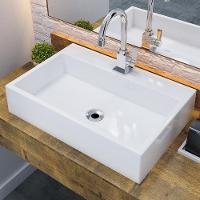 Kit 02 Cubas De Apoio Retangular Para Banheiro Lavabo Florenza C01 Rt55w Branco - Lyam - 6