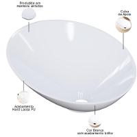 Kit 02 Cubas De Apoio Meia Lua Para Banheiro Lavabo C01 Bm38w Branco - Lyam