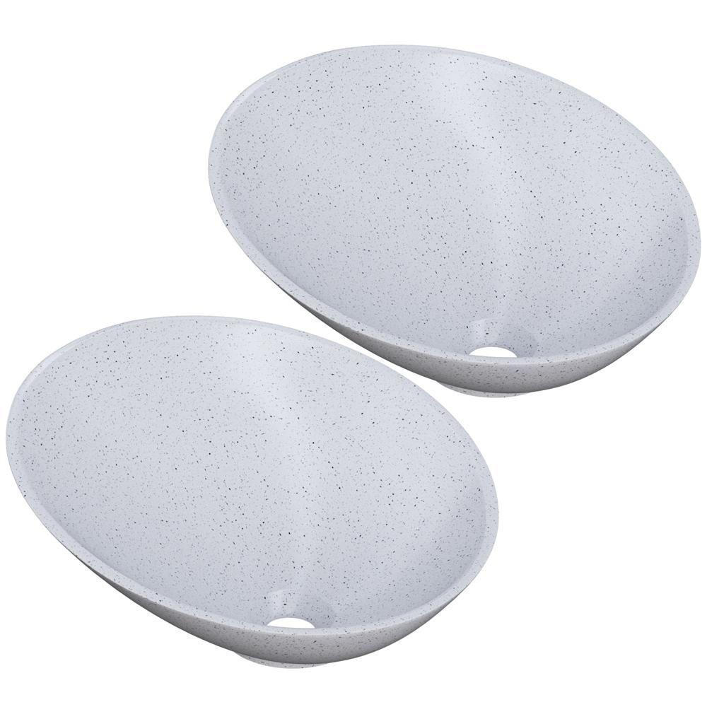 Kit 02 Cubas De Apoio Meia Lua Para Banheiro Lavabo C01 Bm38w Branco Granit - Lyam - 1