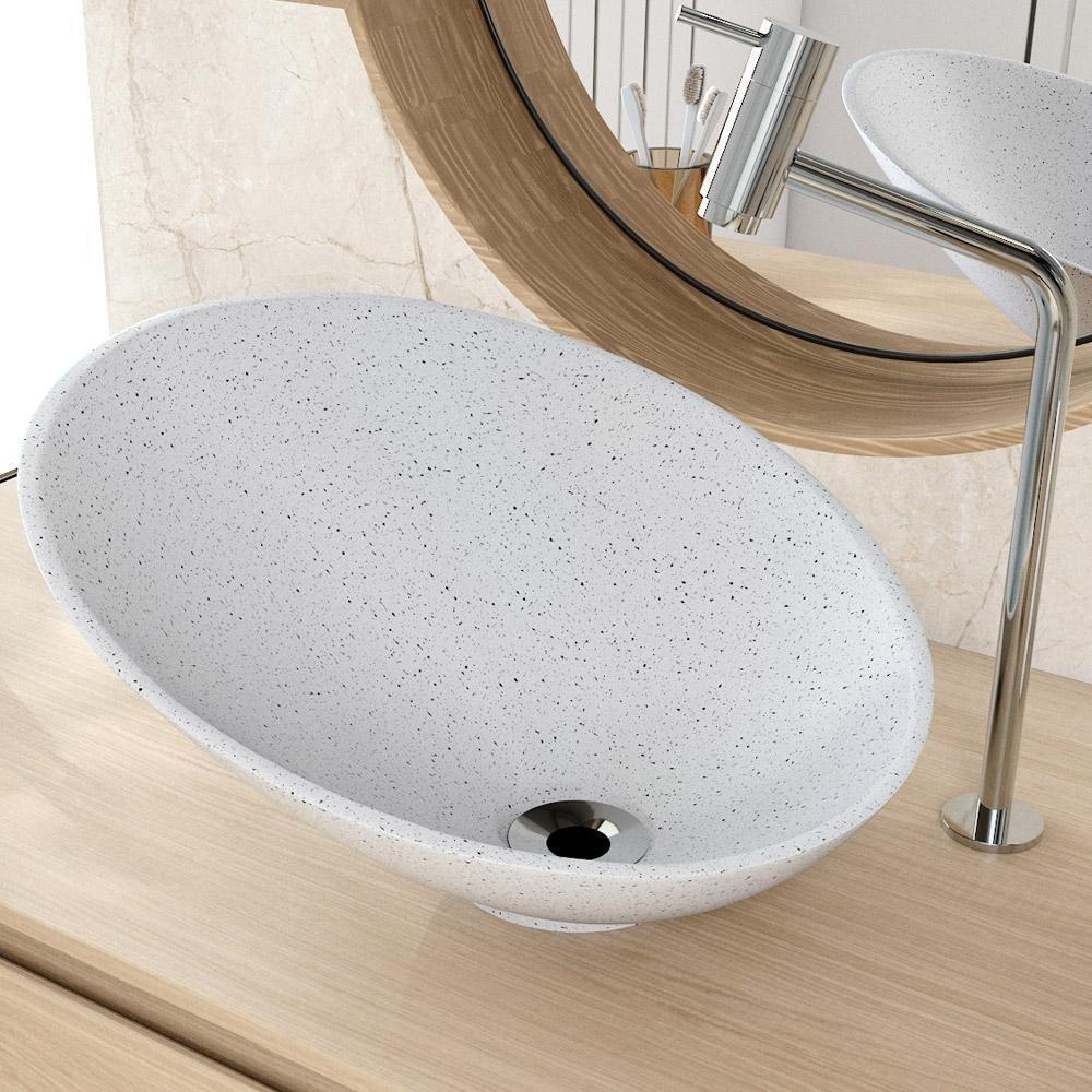 Kit 02 Cubas De Apoio Meia Lua Para Banheiro Lavabo C01 Bm38w Branco Granit - Lyam - 6