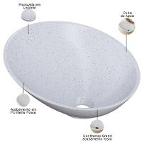 Kit 02 Cubas De Apoio Meia Lua Para Banheiro Lavabo C01 Bm38w Branco Granit - Lyam