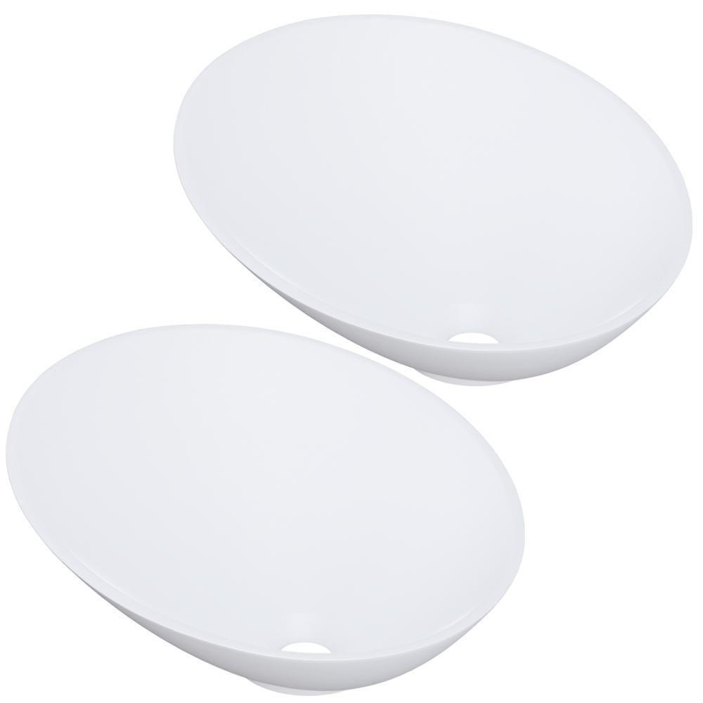 Kit 02 Cubas De Apoio Meia Lua Para Banheiro Lavabo C01 Bm38w Branco Matte Fosca - Lyam - 1