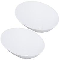 Kit 02 Cubas De Apoio Meia Lua Para Banheiro Lavabo C01 Bm38w Branco Matte Fosca - Lyam - 1