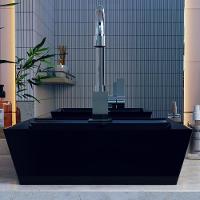 Kit 02 Cubas De Apoio Angular Quadrada Para Banheiro Lavabo Volcano C01 Aq33w Preto - Lyam - 2