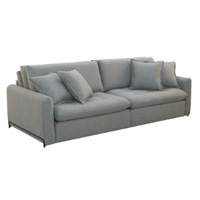 Sofá Cama Retrátil Para Sala De Estar 3 Lugares 230cm Lee T03 Linho Cinza Urano - Lyam Decor