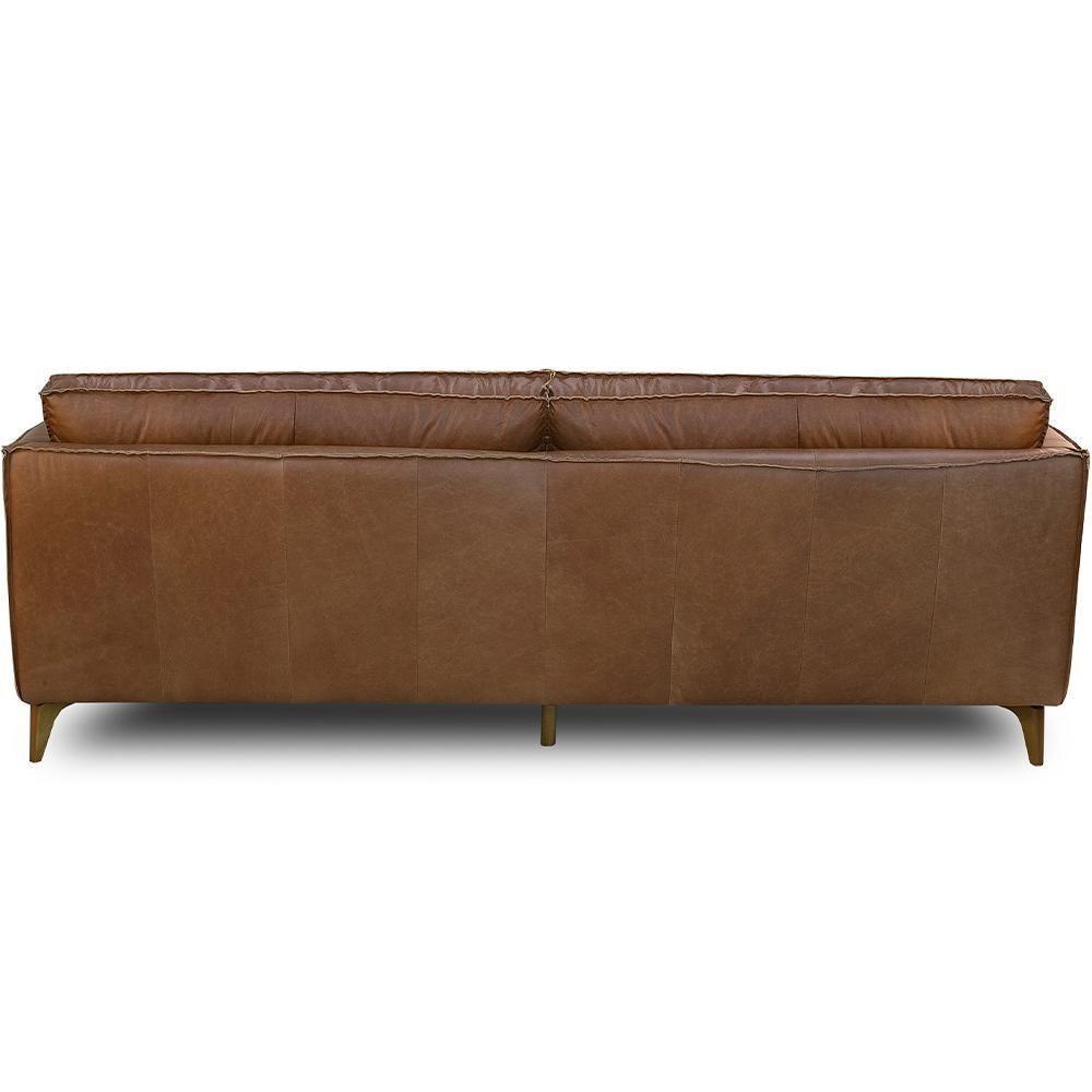 Sofá 3 Lugares Para Sala De Estar Living 244cm Oásis T03 Couro Soft Mel - Lyam Decor - 2