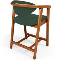 Kit 04 Banquetas Baixa Para Cozinha Sala Jantar Bancada Cecília L02 Suede Verde Musgo - Lyam Decor - 7