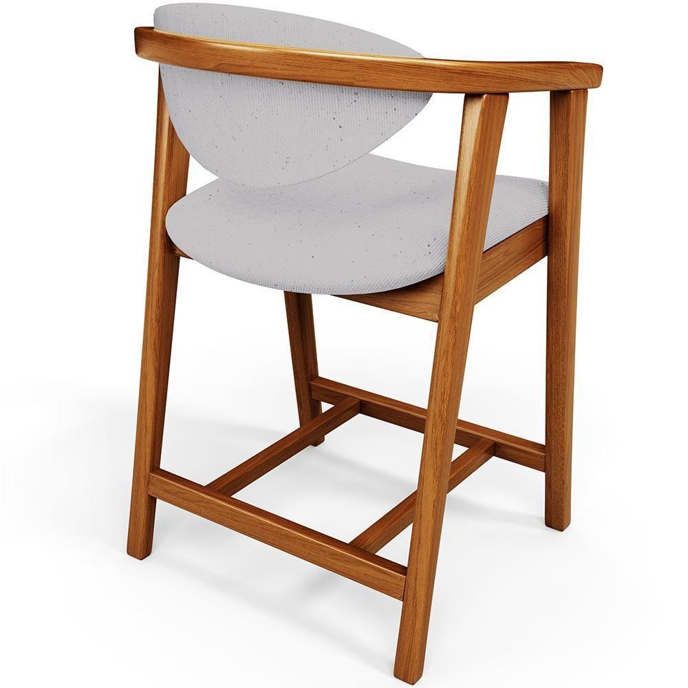 Kit 03 Banquetas Baixa Para Cozinha Sala Jantar Bancada Cecília L02 Linho Cinza - Lyam Decor - 4