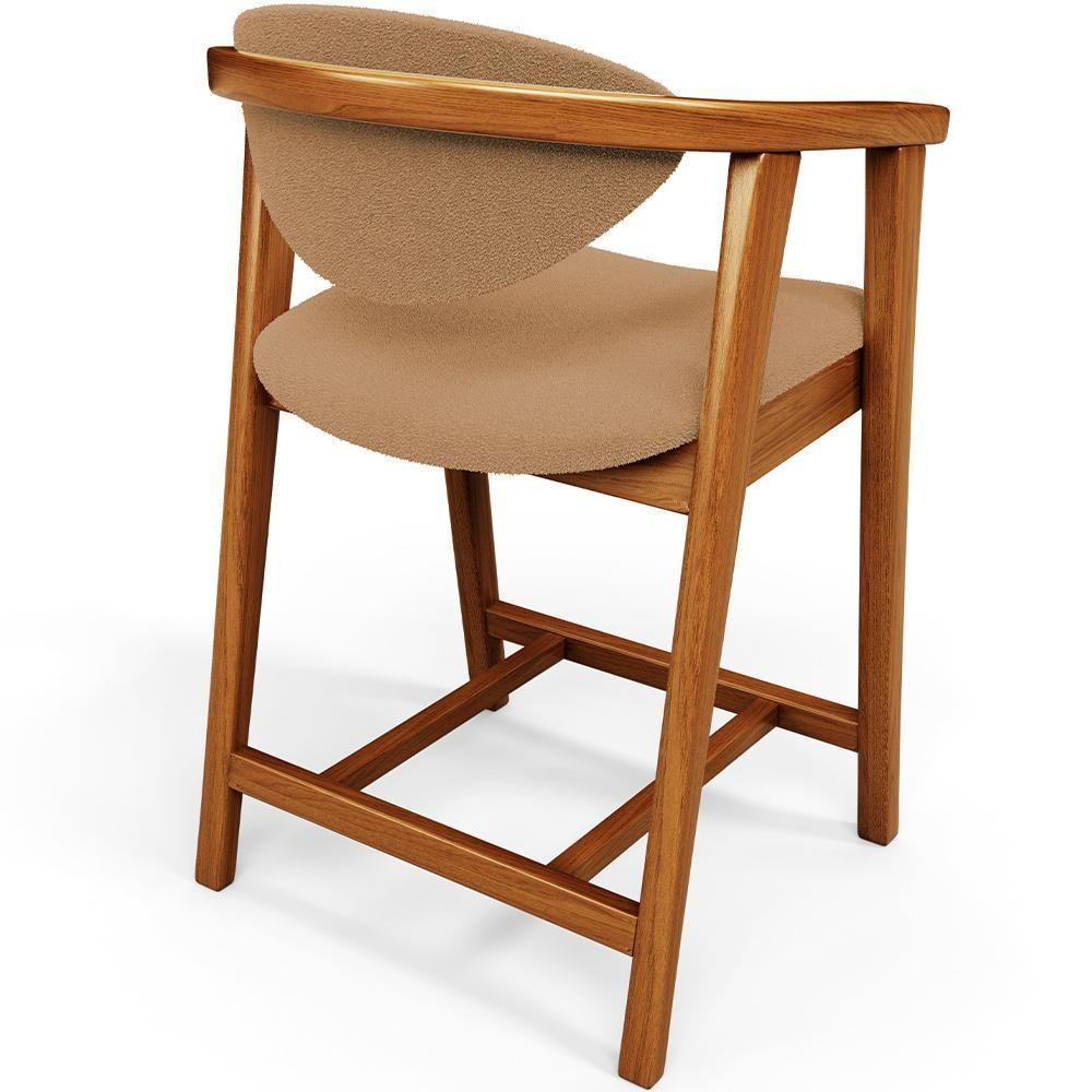 Kit 05 Banquetas Baixa Para Cozinha Sala Jantar Bancada Cecília L02 Bouclê Mostarda - Lyam Decor - 5