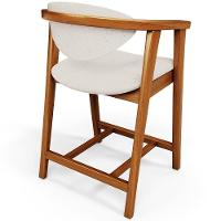 Kit 03 Banquetas Baixa Cozinha Sala De Jantar Bancada Cecília L02 Linho Cru - Lyam Decor - 7