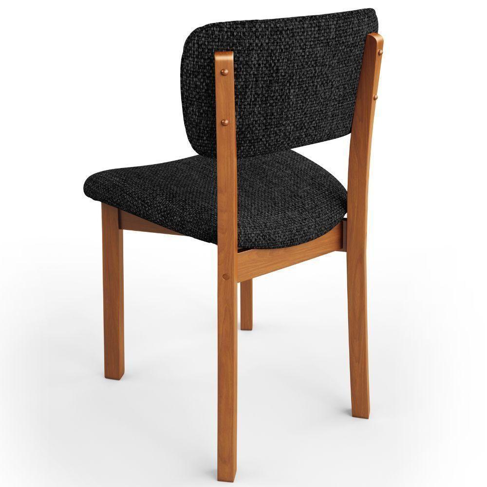 Kit 04 Cadeiras Para Sala De Jantar Cozinha Living Estofada Dara L02 Linho Chumbo - Lyam Decor - 5