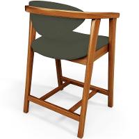 Kit 04 Banquetas Baixa Para Cozinha Sala Jantar Bancada Cecília L02 Linho Verde Musgo - Lyam Decor