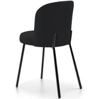 Kit 5 Cadeiras Sala De Jantar Estofada Gavi L02 Bouclê Preto - Lyam Decor