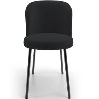 Kit 5 Cadeiras Sala De Jantar Estofada Gavi L02 Bouclê Preto - Lyam Decor - 5