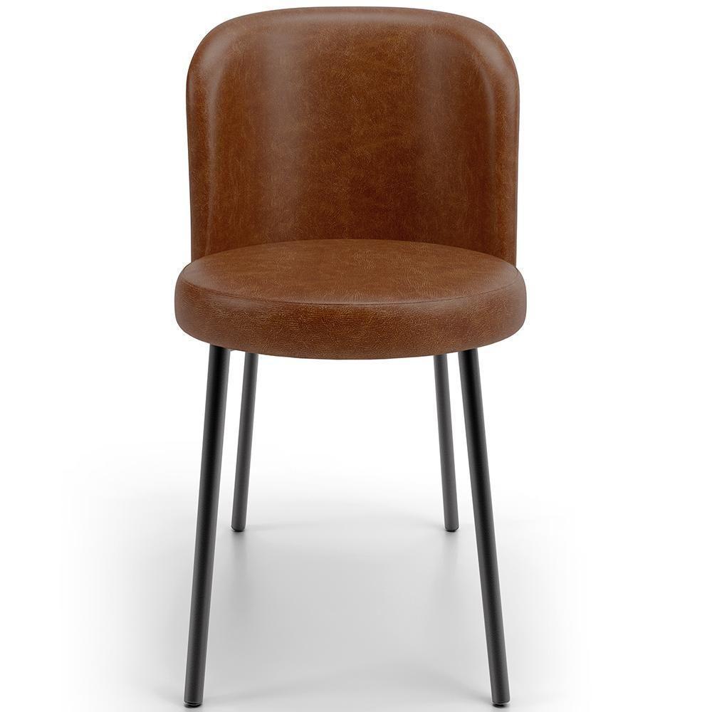 Kit 5 Cadeiras Sala De Jantar Estofada Gavi L02 Couríssimo Marrom - Lyam Decor - 5