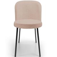 Kit 5 Cadeiras Sala De Jantar Estofada Gavi L02 Linho Rosê - Lyam Decor - 5