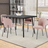 Kit 5 Cadeiras Sala De Jantar Estofada Gavi L02 Bouclê Rosê - Lyam Decor - 6