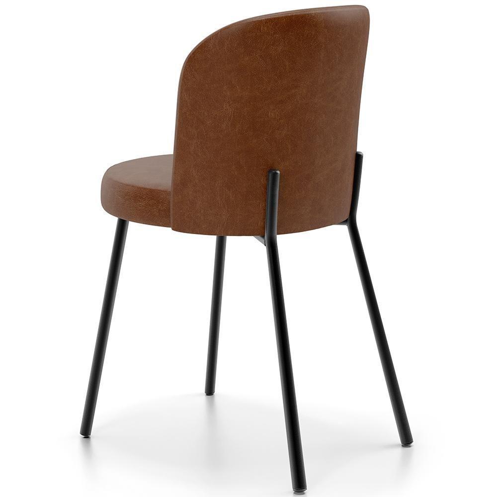 Kit 6 Cadeiras Sala De Jantar Estofada Gavi L02 Couríssimo Marrom - Lyam Decor - 4