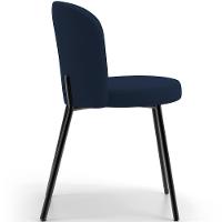 Kit 5 Cadeiras Sala De Jantar Estofada Gavi L02 Suede Azul Marinho - Lyam Decor - 2