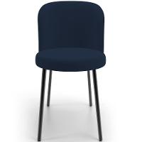 Kit 5 Cadeiras Sala De Jantar Estofada Gavi L02 Suede Azul Marinho - Lyam Decor - 5