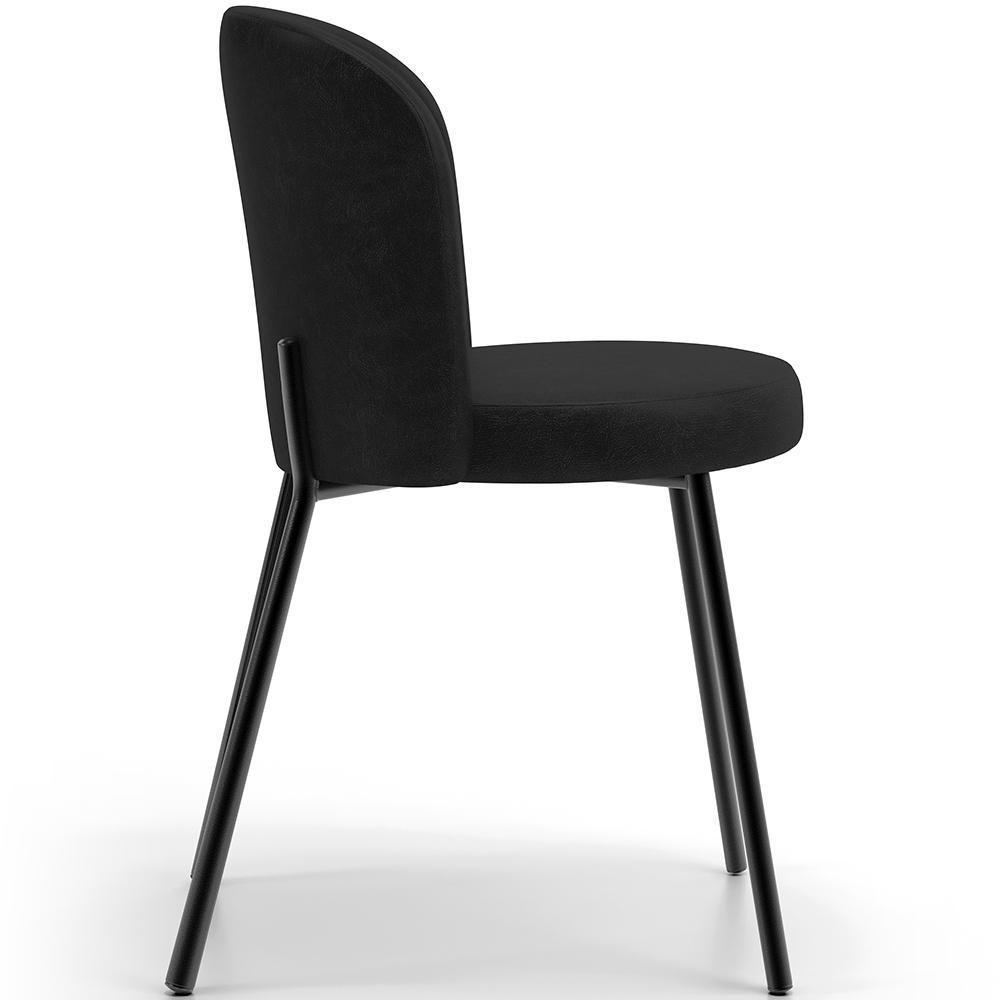 Kit 5 Cadeiras Sala De Jantar Estofada Gavi L02 Couríssimo Preto - Lyam Decor - 2