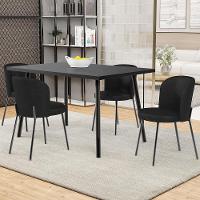 Kit 5 Cadeiras Sala De Jantar Estofada Gavi L02 Couríssimo Preto - Lyam Decor - 6