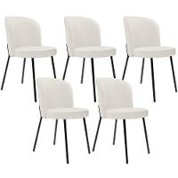 Kit 5 Cadeiras Sala De Jantar Estofada Gavi L02 Linho Bege - Lyam Decor - 1