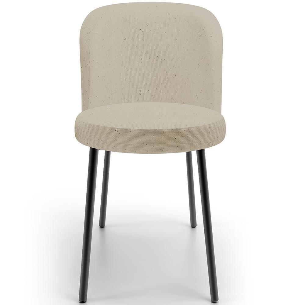 Kit 5 Cadeiras Sala De Jantar Estofada Gavi L02 Linho Bege Escuro - Lyam Decor - 5