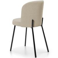 Kit 5 Cadeiras Sala De Jantar Estofada Gavi L02 Linho Bege Escuro - Lyam Decor