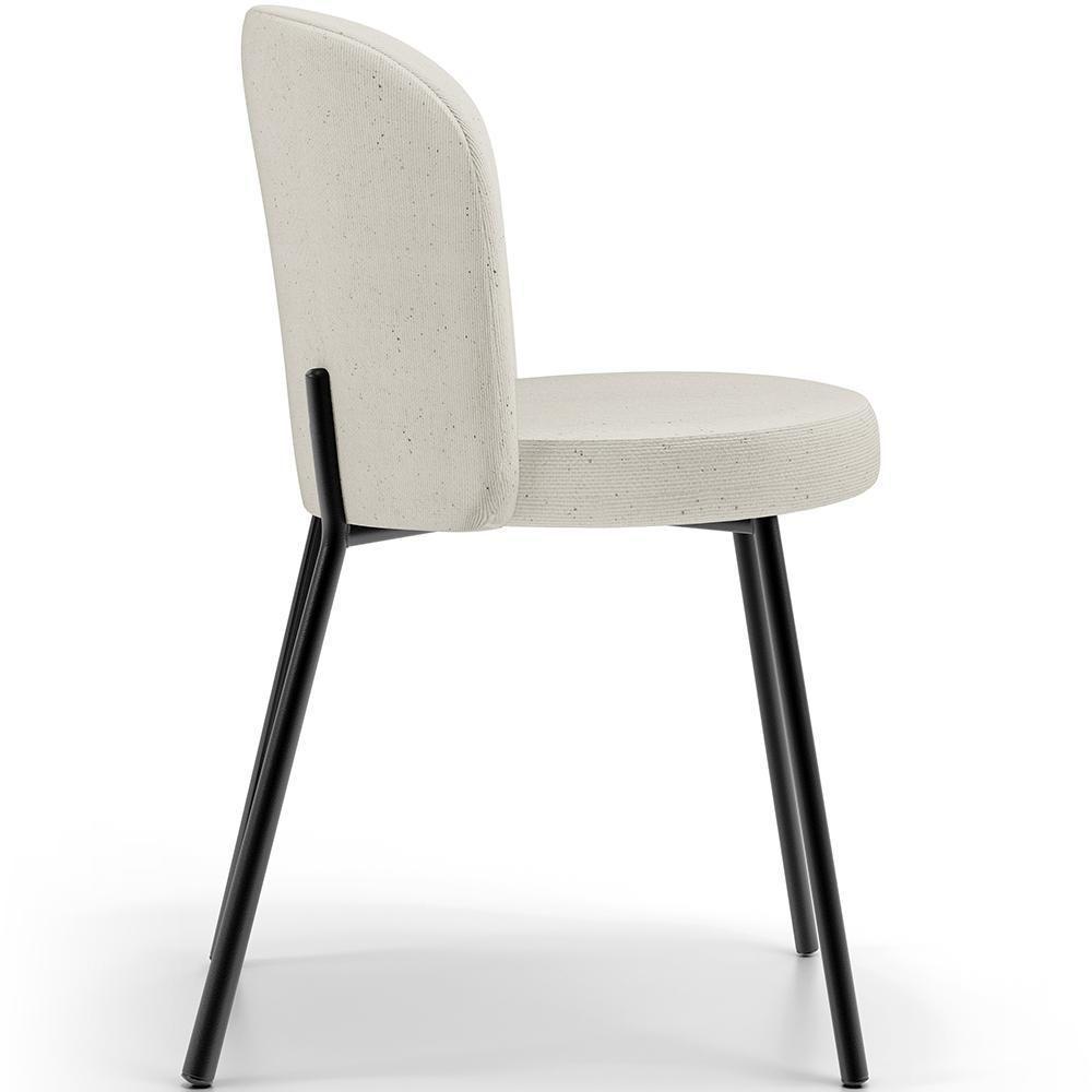 Kit 5 Cadeiras Sala De Jantar Estofada Gavi L02 Linho Champagne - Lyam Decor - 2