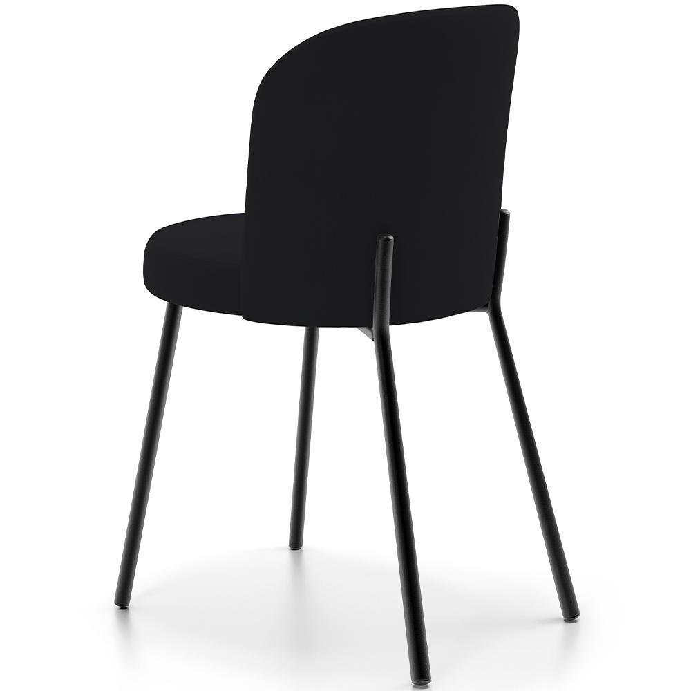 Kit 4 Cadeiras Sala De Jantar Estofada Gavi L02 Suede Preto - Lyam Decor - 4