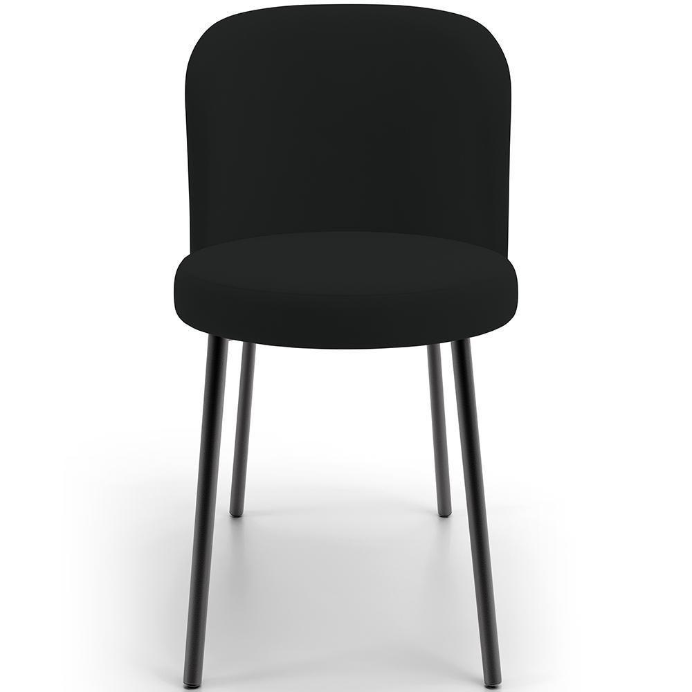 Kit 4 Cadeiras Sala De Jantar Estofada Gavi L02 Suede Preto - Lyam Decor - 5