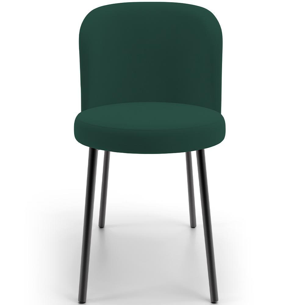 Kit 4 Cadeiras Sala De Jantar Estofada Gavi L02 Suede Verde Musgo - Lyam Decor - 5