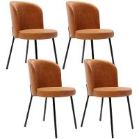 Kit 4 Cadeiras Sala De Jantar Estofada Gavi L02 Tecido Couríssimo Canela - Lyam Decor - 1