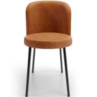 Kit 4 Cadeiras Sala De Jantar Estofada Gavi L02 Tecido Couríssimo Canela - Lyam Decor - 5