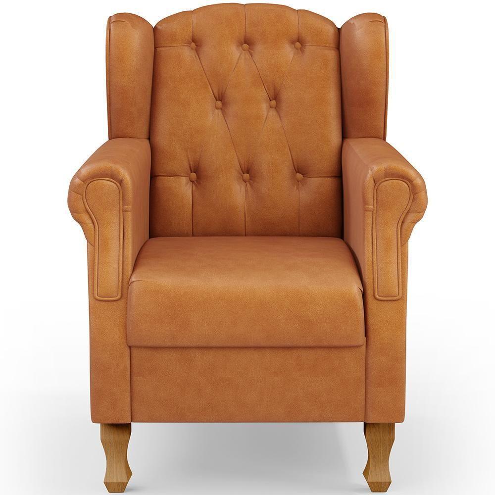 Poltrona Decorativa Para Sala De Estar Yara P02 Couríssimo Canela - Lyam Decor - 5