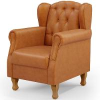 Poltrona Decorativa Para Sala De Estar Yara P02 Couríssimo Canela - Lyam Decor - 1