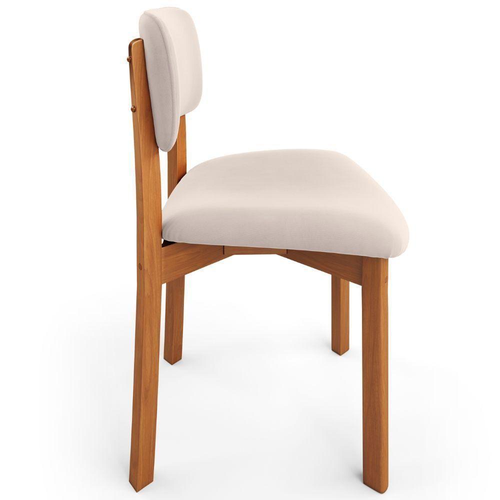 Kit 02 Cadeiras Para Sala De Jantar Cozinha Living Estofada Dara L02 Suede Bege - Lyam Decor - 2