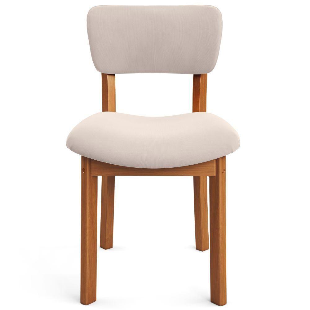 Kit 02 Cadeiras Para Sala De Jantar Cozinha Living Estofada Dara L02 Suede Bege - Lyam Decor - 3