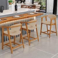 Kit 04 Banquetas Baixa Para Cozinha Sala Jantar Bancada Cecília L02 Linho Bege Escuro - Lyam Decor - 6