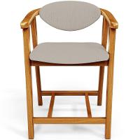 Kit 04 Banquetas Baixa Para Cozinha Sala Jantar Bancada Cecília L02 Linho Bege - Lyam Decor - 3