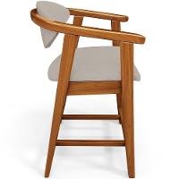 Kit 02 Banquetas Baixa Para Cozinha Sala Jantar Bancada Cecília L02 Linho Bege - Lyam Decor - 2