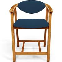 Kit 03 Banquetas Baixa Para Cozinha Sala Jantar Bancada Cecília L02 Suede Azul Marinho - Lyam Decor - 5