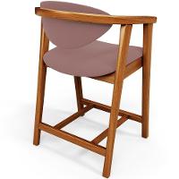 Kit 03 Banquetas Baixa Para Cozinha Sala Jantar Bancada Cecília L02 Suede Rosê - Lyam Decor