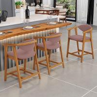 Kit 03 Banquetas Baixa Para Cozinha Sala Jantar Bancada Cecília L02 Suede Rosê - Lyam Decor - 6