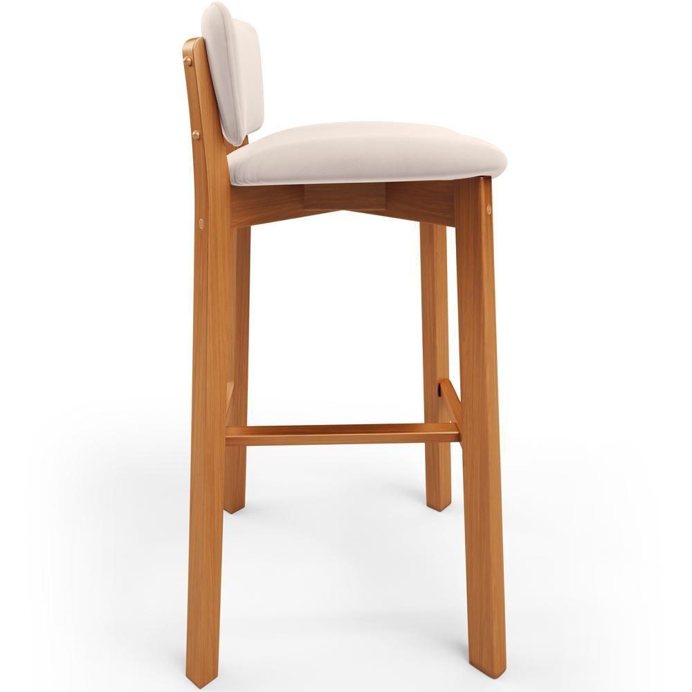 Kit 03 Banquetas Alta Para Cozinha Sala De Jantar Bar Dara L02 Suede Bege - Lyam Decor - 5