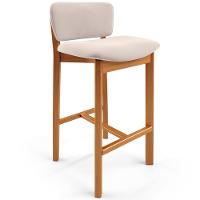 Kit 03 Banquetas Alta Para Cozinha Sala De Jantar Bar Dara L02 Suede Bege - Lyam Decor - 6