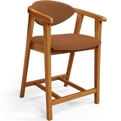 Banqueta Baixa Para Cozinha Sala De Jantar Bancada Cecília L02 Bouclê Terracota - Lyam Decor